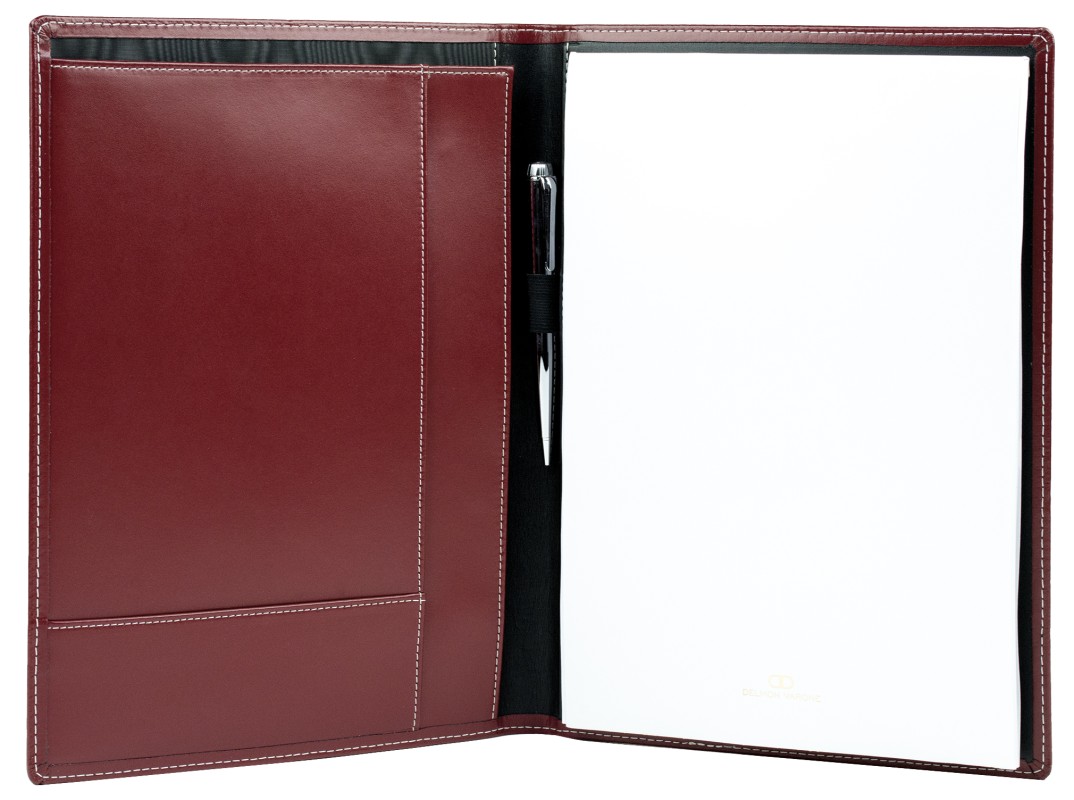 Schreibmappe DIN A4, incl. Memoblock CAMBRIDGE Top Grain Rindleder rot